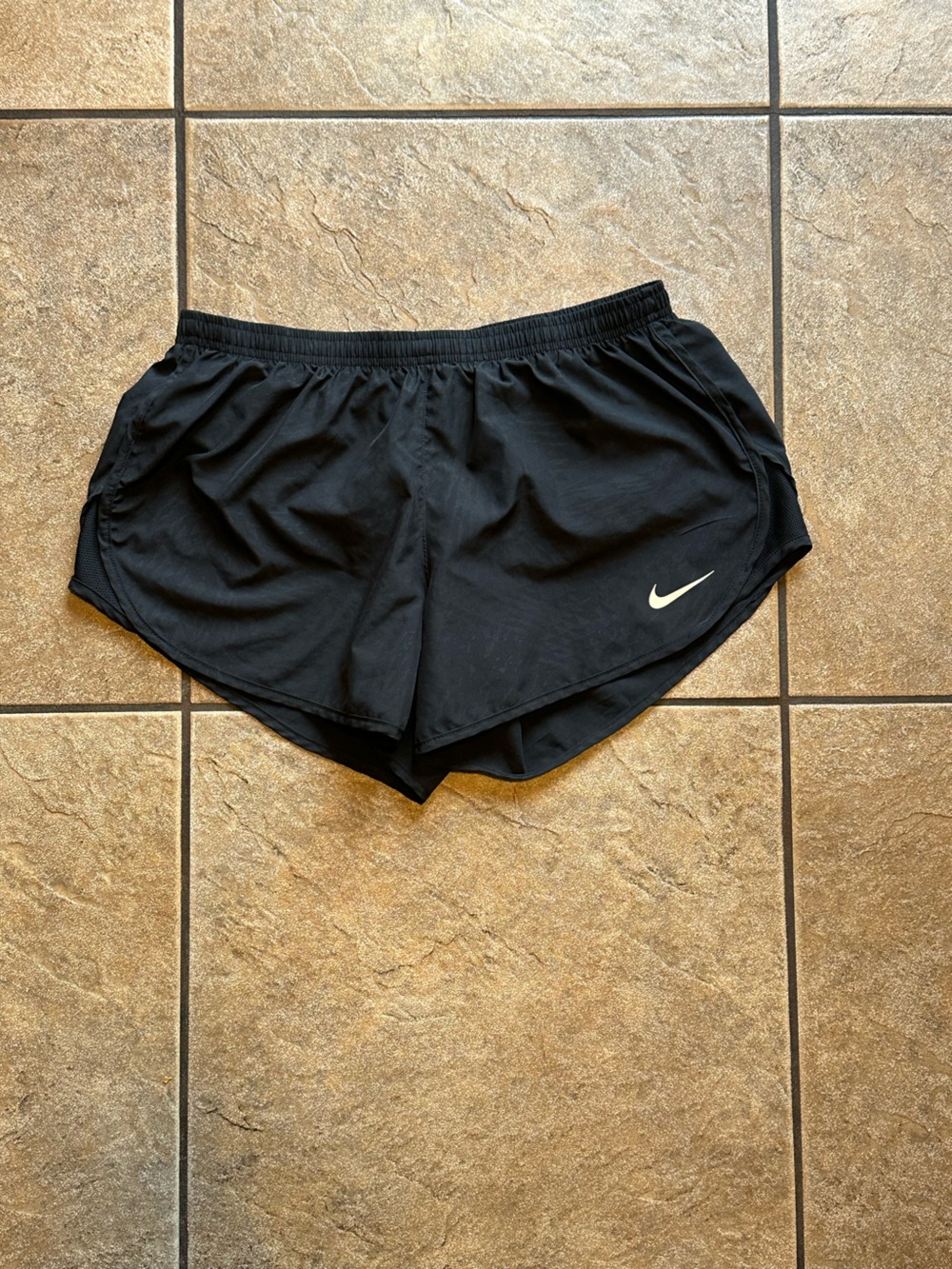 Nike Black Athletic Shorts with White Swoosh